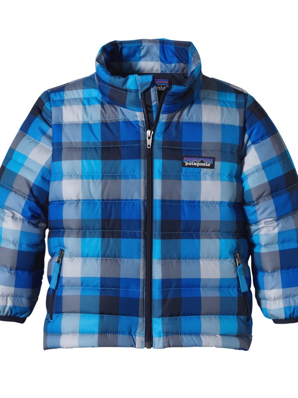 Patagonia Baby Down Sweater 60518 Blue Black Plaid Checkered 2T